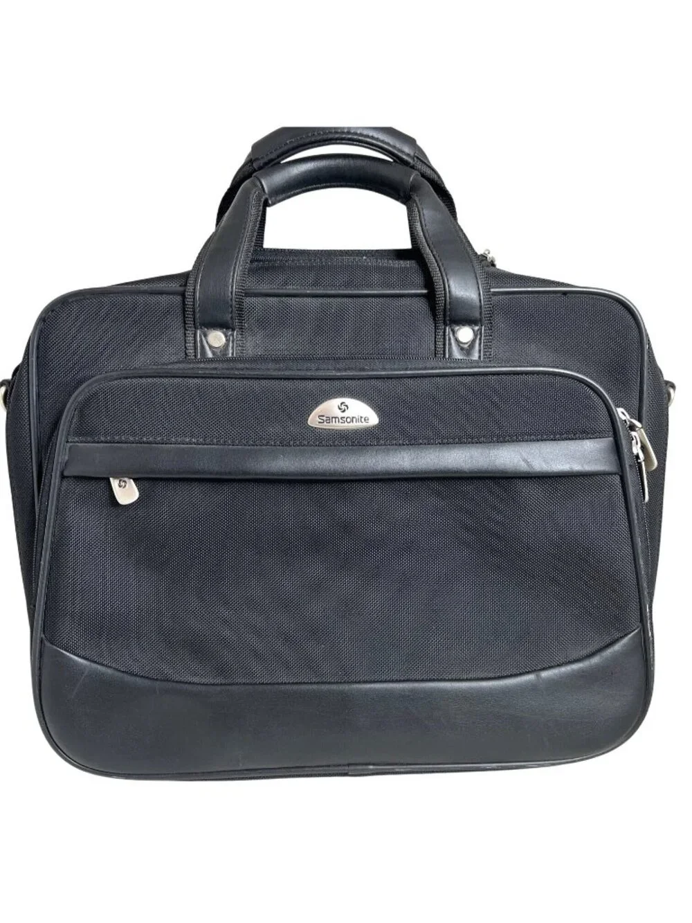 Samsonite Rolling Laptop Bag Black Nylon & Leather